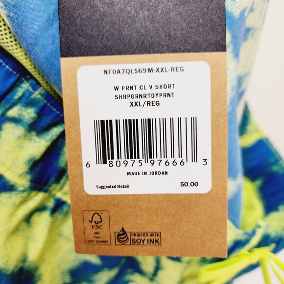 The North Face Running Shorts Women's Size XXL Regular Tie-Dye Blue/Yellow NEW - Picture 3 of 11